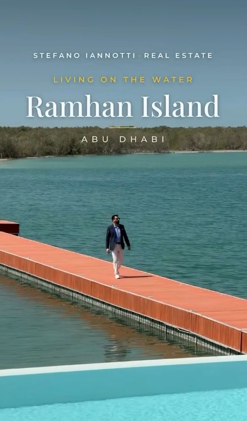 Stefano Iannotti walking on the water at Ramhan Island, Abu Dhabi