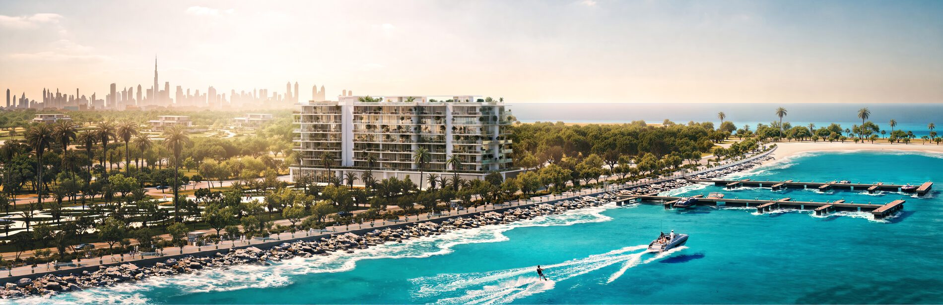Le Château Piétrus on the Dubai Islands marina, illustrative render