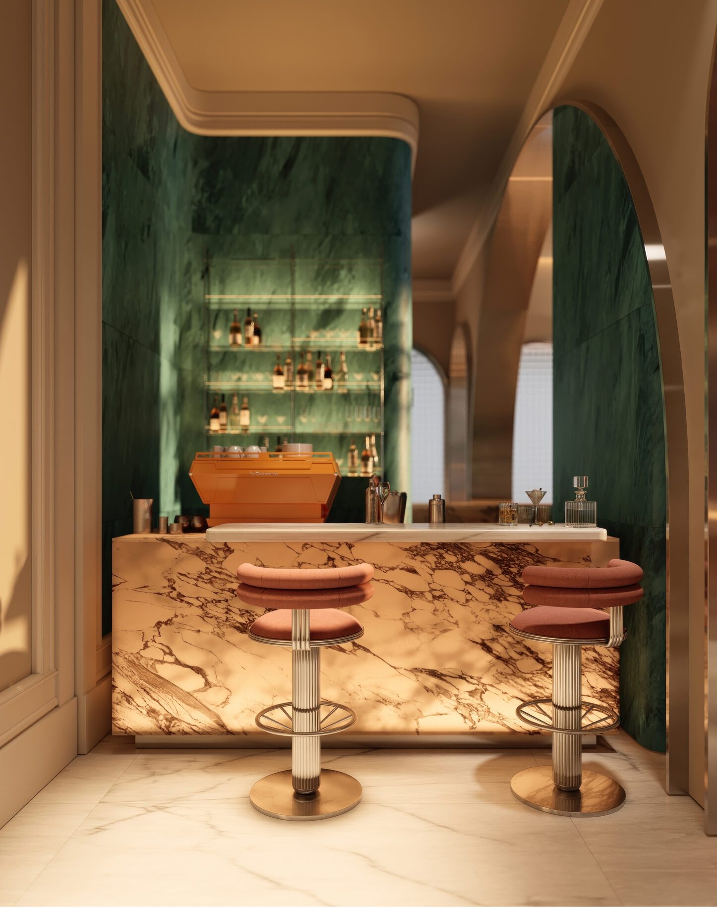 Residents' lounge bar, illustrative