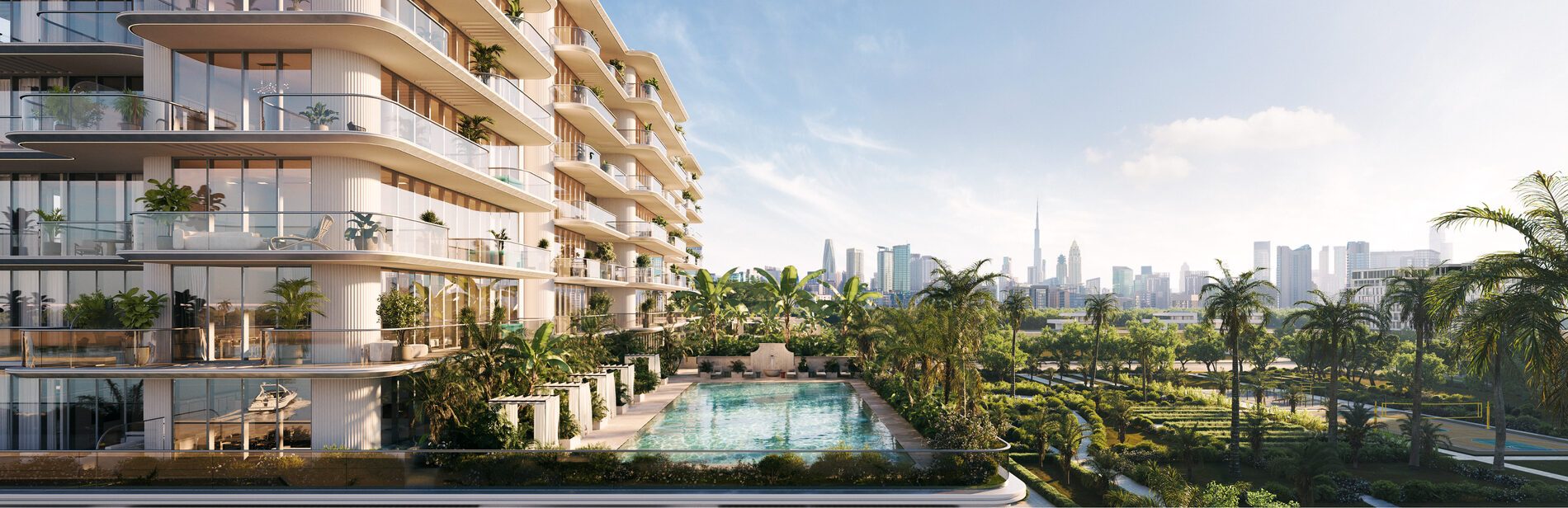 Podium pool deck, illustrative