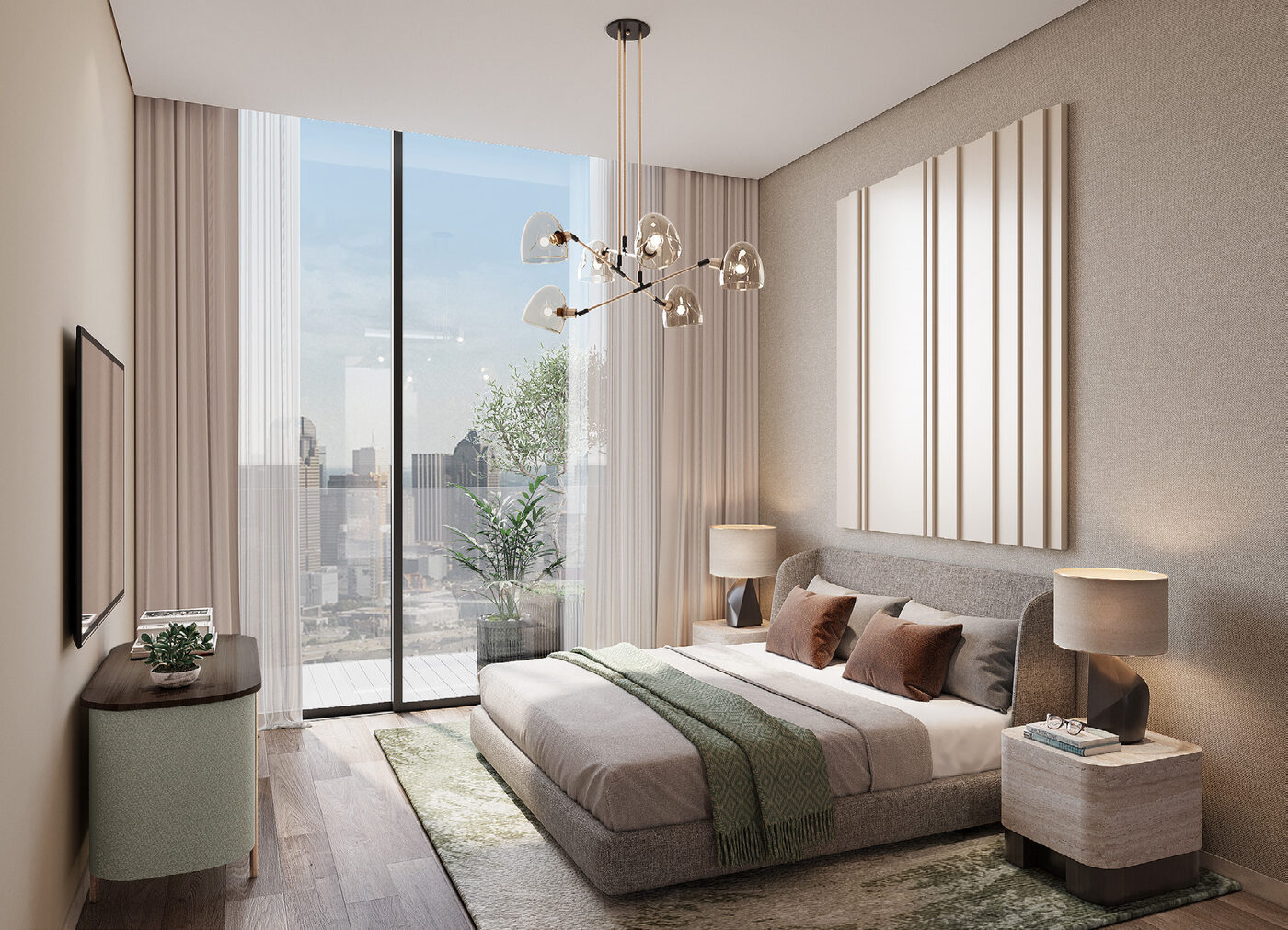 Marriott Residences JLT bedroom with city view