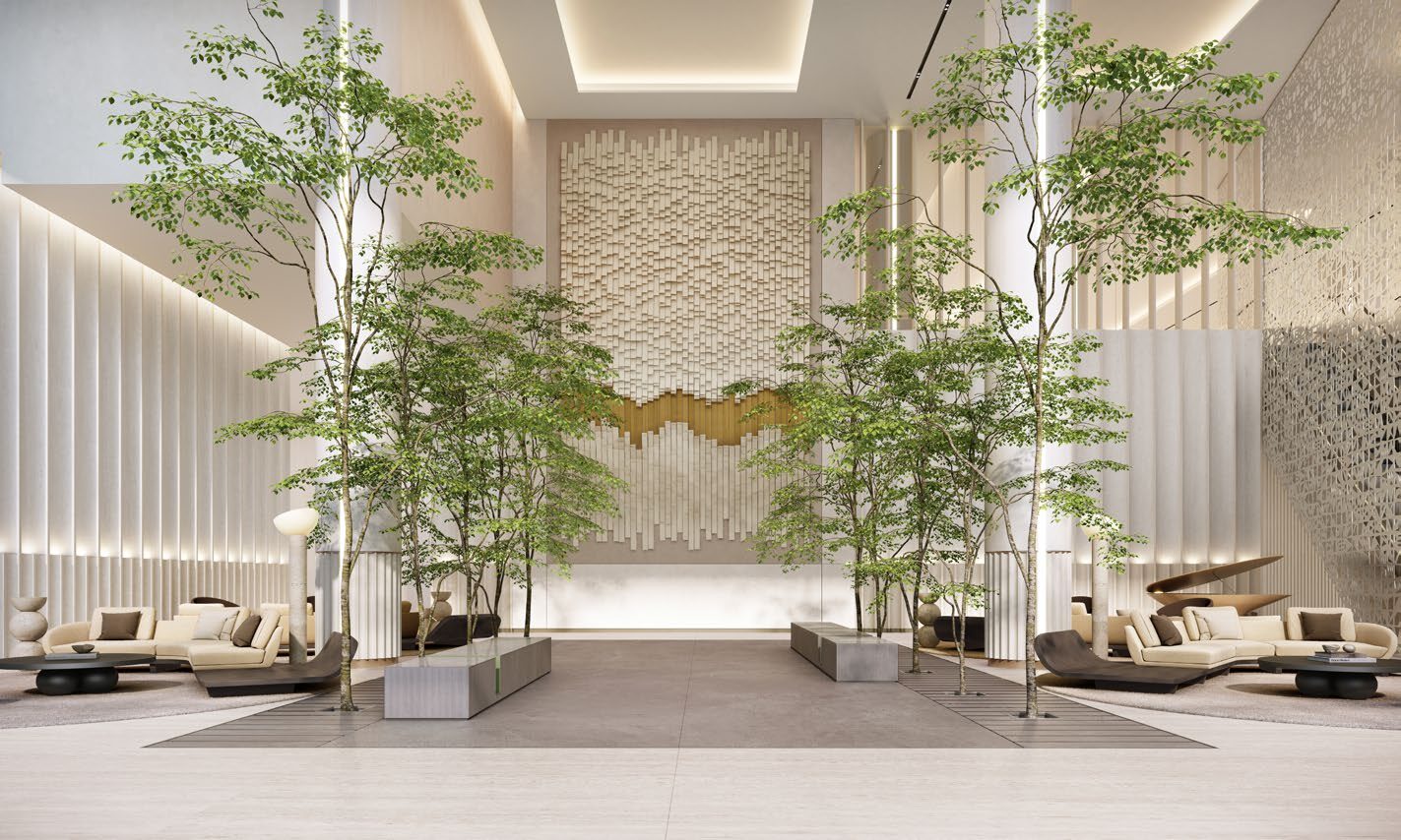 DAWN super lobby with concierge and seating areas